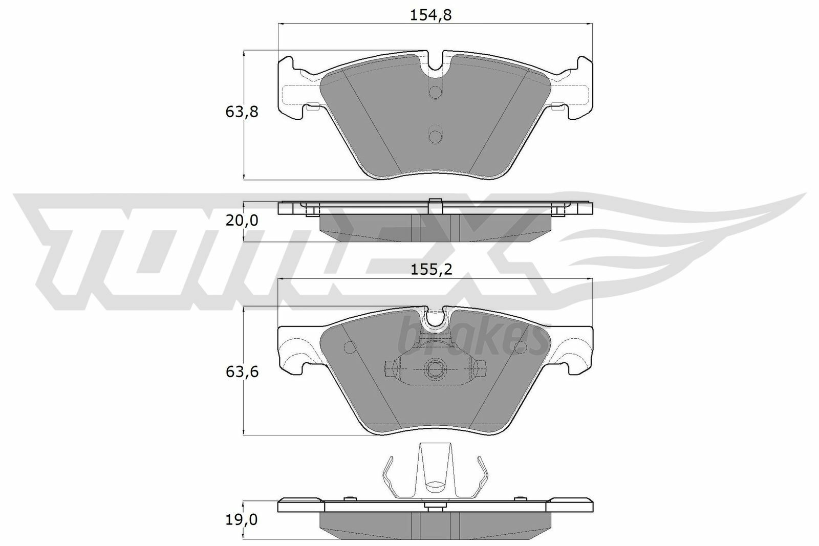 Sada brzdových platničiek kotúčovej brzdy TOMEX Brakes